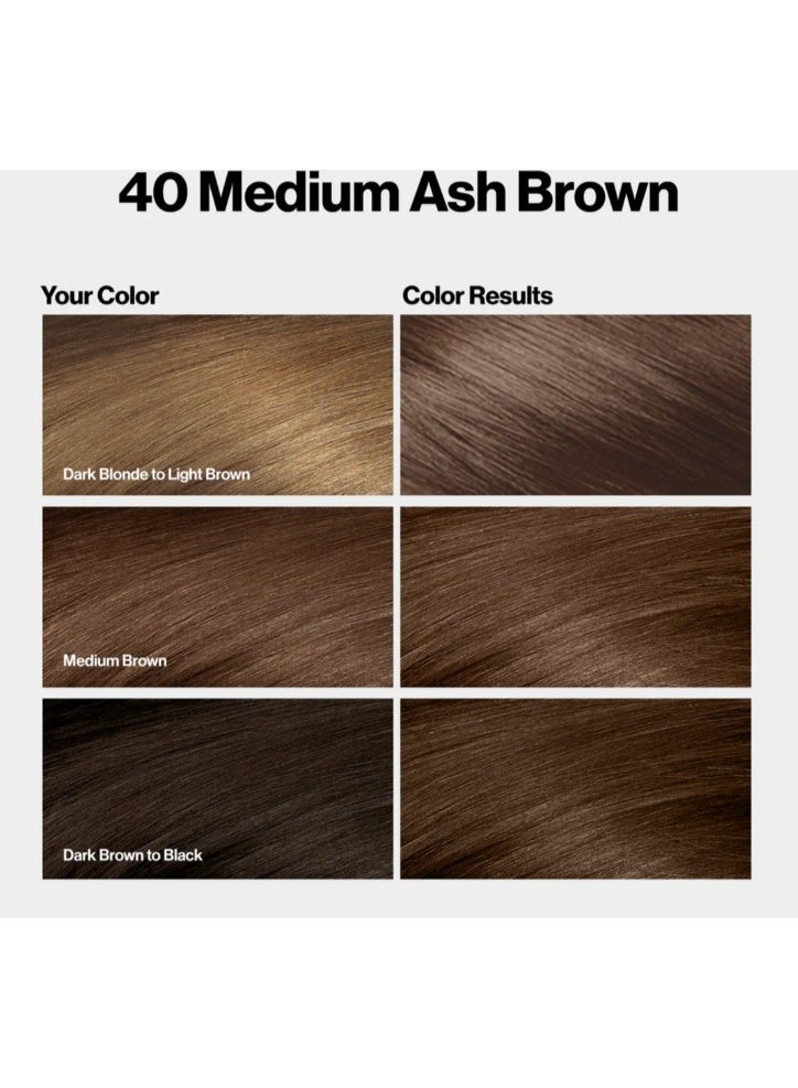 ريفلون صبغة شعر دائمة من ريفلون كولور سيلك، تركيبة إصلاح الروابط، 40 بني رمادي متوسط، عبوة واحدة - Image 3